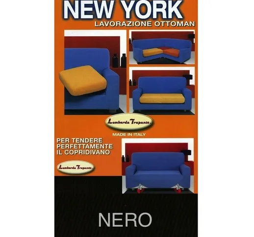 COPRIDIVANO NEW YORK NERO made in Italy Divano 2/3 posti cm. 110-170