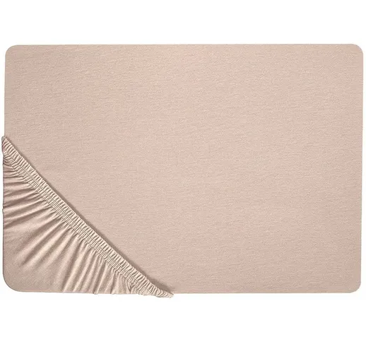 Lenzuolo con angoli cotone beige 90 x 200 cm coprimaterasso elasticizzato Hofuf - Beige
