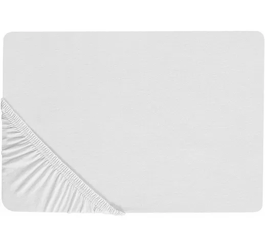 Lenzuolo con angoli cotone bianco 90 x 200 cm coprimaterasso elasticizzato Hofuf - Bianco