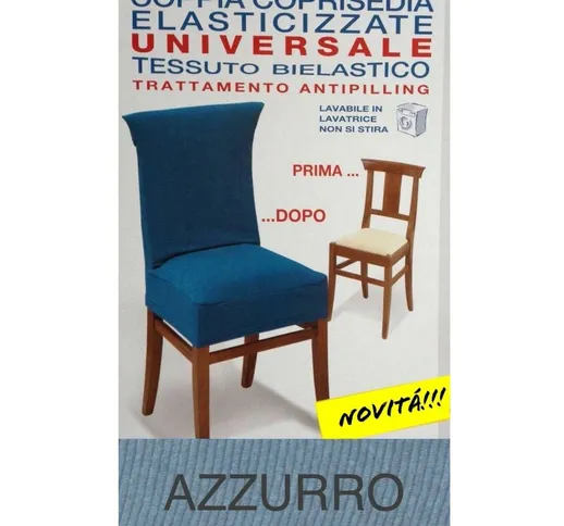 Coprisedia Elasticizzato New York Intero Azzurro