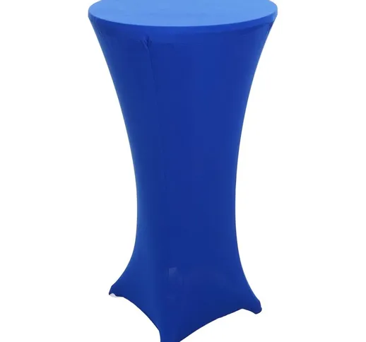 Copritavolo elasticizzato per tavolino bistro HWC-J30 60cm tessuto blu