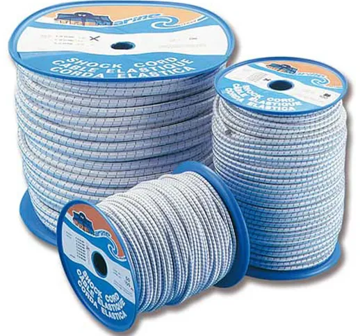 Corda elastica speciale marina metri 50 diametro mm 14 bianca e blu navy