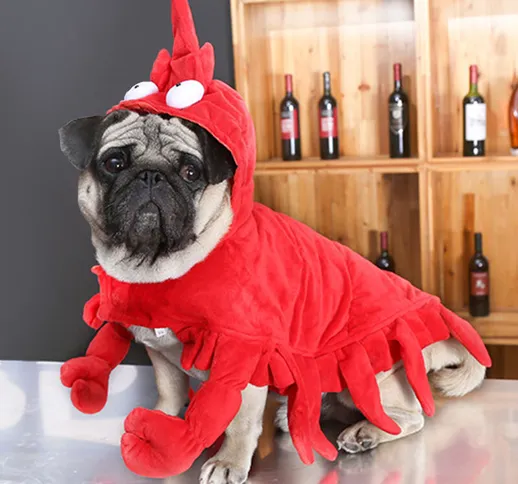 Costume da aragosta per cani Teddy Pug Halloween vestiti rossi giochi di ruolo vestiti per...