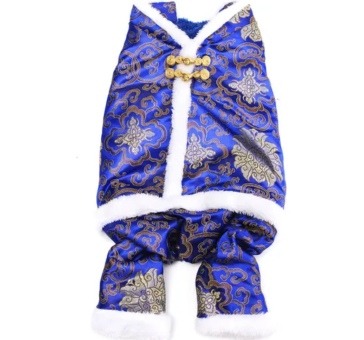 Costume da cane Gilet Abbigliamento cinese Cappotto con linguetta in stile tradizionale Re...