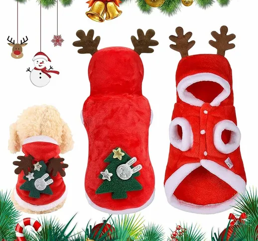 Tumalagia - Costume natalizio per animali domestici, vestiti natalizi per cani, costume na...