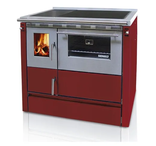 Cucina a legna e stufa per ricaldamento centrale - Potenza 7,5kW - con forno a sinstra (mi...