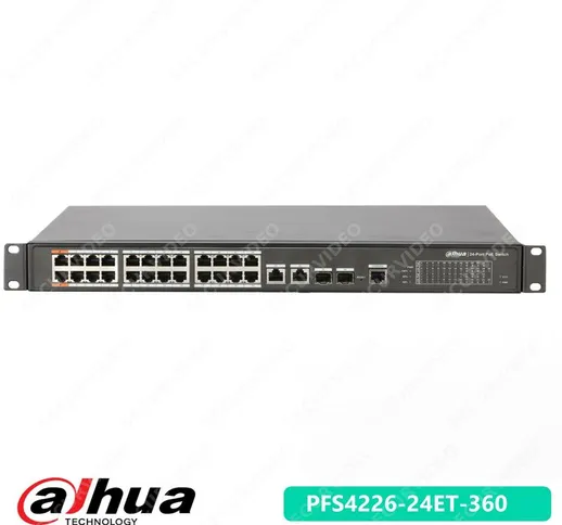 Dahua 24 Porte PoE PoE+ Hi-PoE Switch management PFS4226-24ET-360