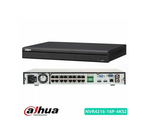Dahua NVR4216-16P-4KS2 Nvr Ultra HD 4k 16CH HDMI/VGA 16X Poe Cloud P2P