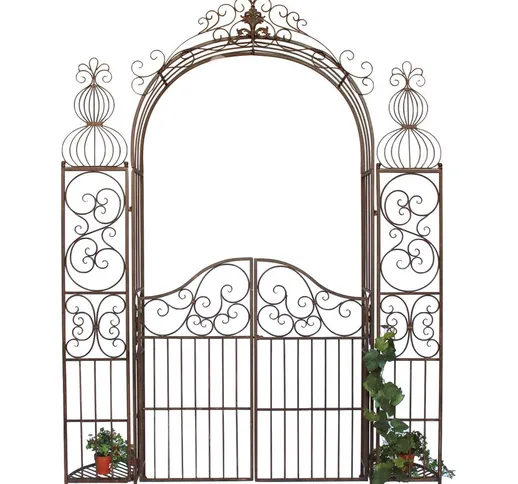 Arco di Rose con Porta Pforte 120853 in Metallo Ferro-battuto 265 x 190 cm Aiuto-Arrampica...