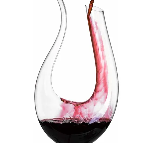 Decanter per vino, set di bottiglie di vino in cristallo a forma di U da 1,5 litri, decant...