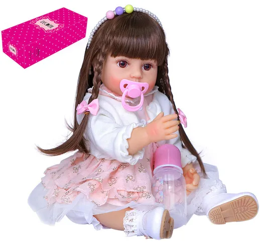 22 pollici 55 cm Reborn Baby Doll Silicone Full Body Realistiche Bambole da bagno Cute Bab...