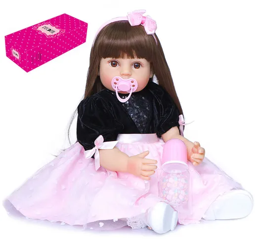 22 pollici Reborn Baby Doll Silicone Full Body Realistiche Bambole da bagno Cute Baby Girl...