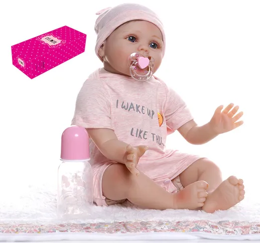 Reborn Baby Doll 22 pollici Cute Face Realistica Soft Touch Baby Dolls Play House Toy Baby...