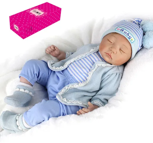 Reborn Baby Doll 22 pollici Sleeping Realistic Soft Touch Baby Dolls Play House Toy Regali...