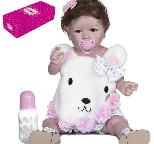 Reborn Baby Dolls 22 pollici Soft Weighted Baby Realistica bambola in silicone per tutto i...