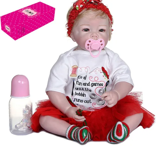 Reborn Dolls Bambola realistica in silicone da 22 pollici realistica per bambini con corpo...