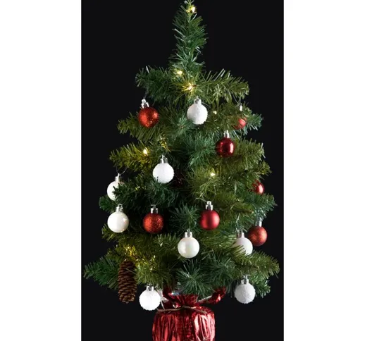 Decorazione albero in rame con scatola da 50 cm Feeric Lights&christmas Blanc chaud/rouge