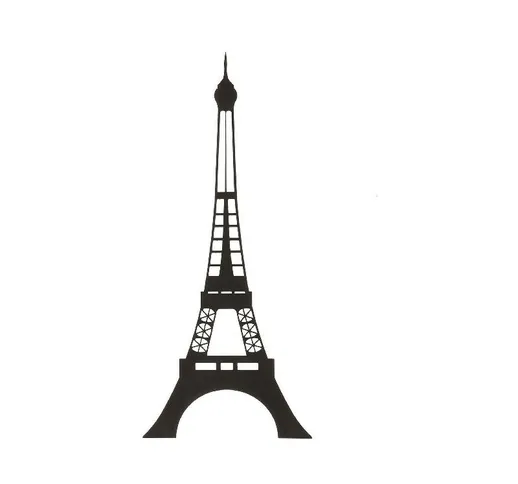 Decorazione da Parete Torre Eiffel - Wall Art Muro - per Soggiorno, Camera, Ufficio - Nero...