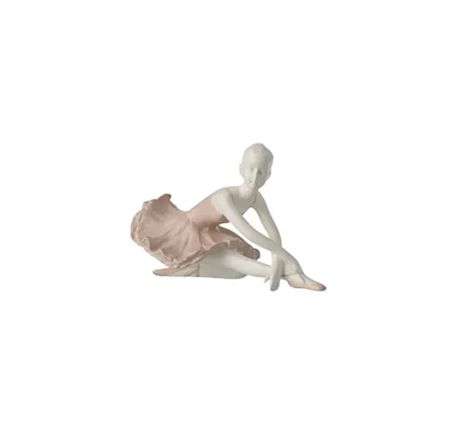 Decorazione in resina ballerina con vestito rosa Mod.A cm.13x8x11,5h. - Rosa