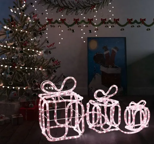 Decorazione Natale Scatole Regalo con 180 led Interni Esterni