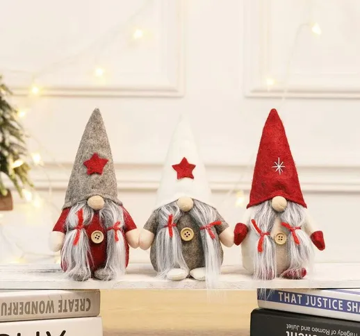 Decorazioni natalizie, Babbo Natale svedese GNOME Bambola di Natale senza volto, Ornamenti...