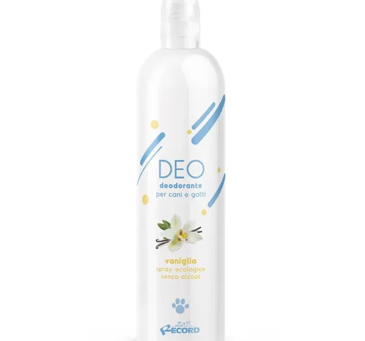 Record - Deodorante alla vaniglia spray ecologico senza alcool per cani e gatti 250 ml