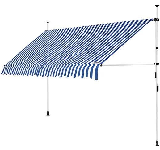 Tenda da balcone 150-400cm tenda da sole Blu/Bianco, 250cm (de) - Detex