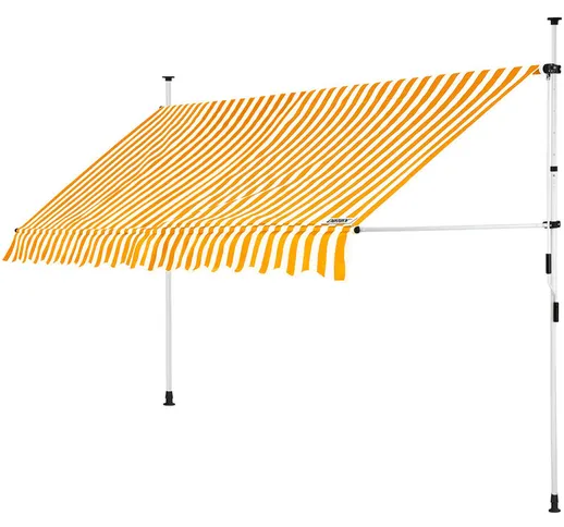 Tenda da balcone 150-400cm tenda da sole 350cm (de), Giallo/Bianco - Detex