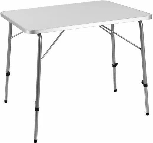 Deuba Tavolo da campeggio pieghevole in alluminio altezza regolabile 80x60cm tavolino spia...