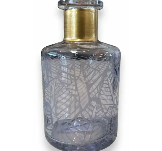 Diffusore per essenza bottiglia decorata, vaso portafiori 180 cl h 12 cm -Lilla