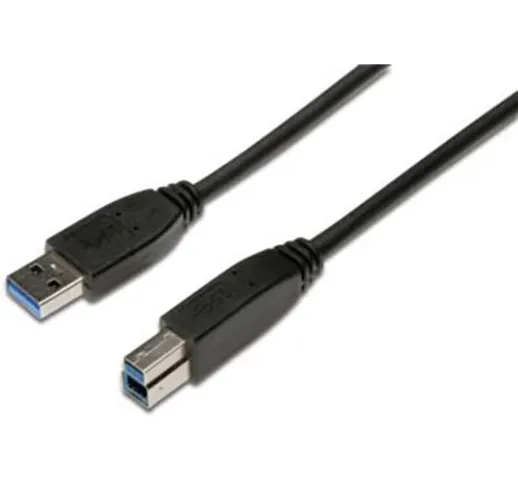Cavo USB USB 3.2 Gen1 (USB 3.0) Spina USB-A, Spina USB-B 1.80 m Nero tondo, tripla scherma...