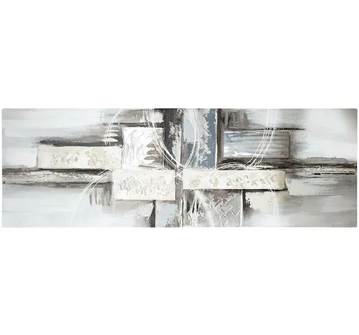 Dipinto astratto su tela 50 x 150 cm Atmosphera créateur d'intérieur - Grigio