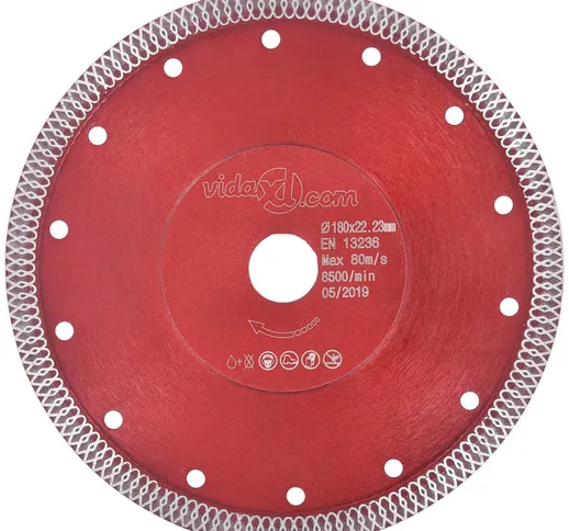 Vidaxl - Disco da Taglio Diamantato con Fori in Acciaio 180 mm
