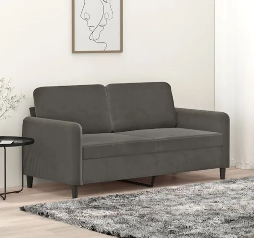 Divano a 2 Posti - Divano relax Sofa grigio scuro140 cm in Velluto BV290679 Bonnevie