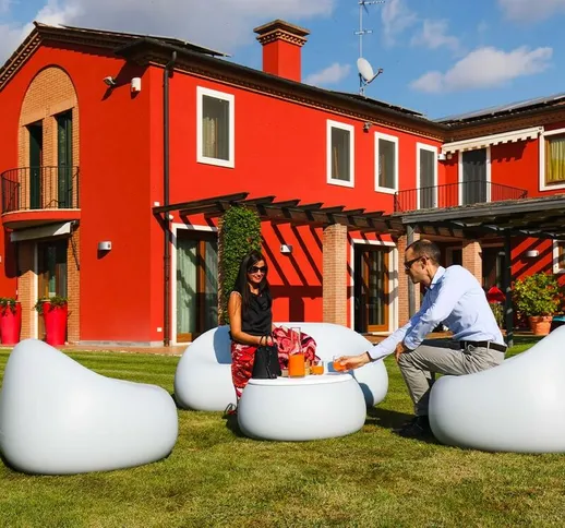 Divano da esterno 2 posti design polietilene giardino terrazza Gumball D1 Colore: Nero
