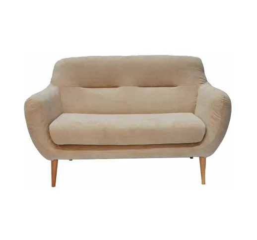 divano 'pavia' 2 posti tessuto beige sfoderabile, 140x87x78 cm