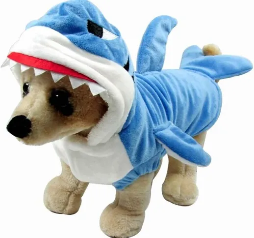 Tumalagia - Divertente Cane Gatto Squalo Costumi Blue Shark Pet Costume Felpa con cappucci...