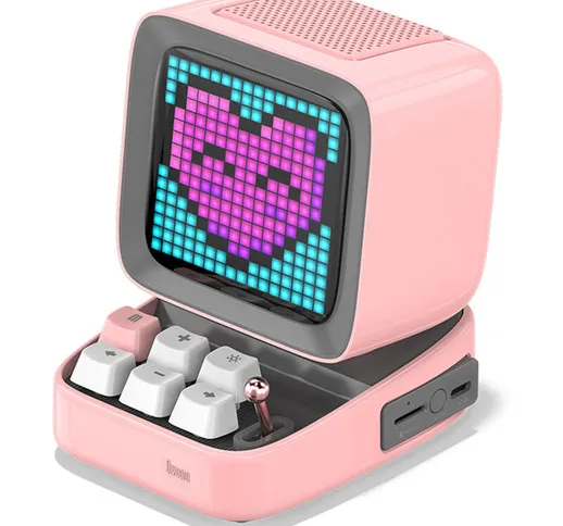 Divoom Ditoo Altoparlante Bluetooth portatile retro Pixel Art Scatola fai da te Sveglia co...