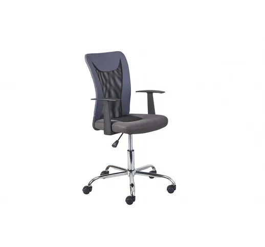 Dmora - Poltrona ufficio con braccioli, regolabile in altezza, color grigio e nero, cm 55x...