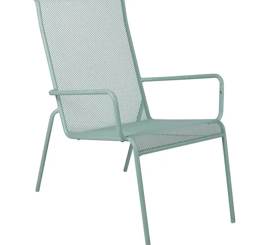 Sedia in metallo, colore verde, cm 57 x 75 x 90 - Dmora