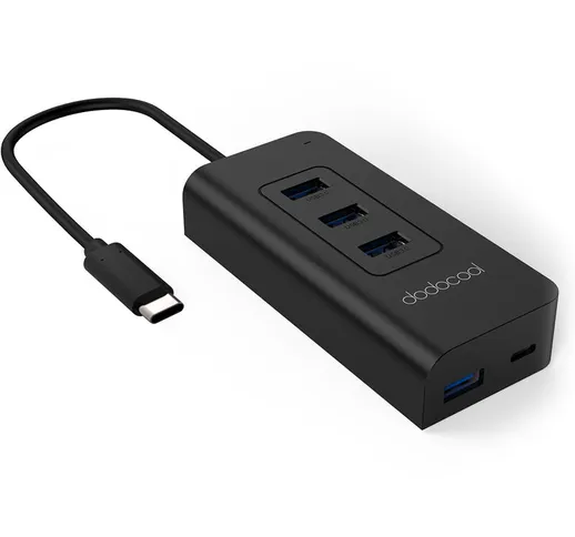 Hub USB-C a 4 porte SuperSpeed ??USB 3.0 con ingresso USB Type-C Porta di ricarica Power D...