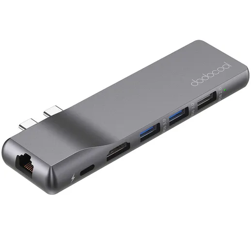 Hub USB C, adattatore MacBook Pro con 1 Gbps RJ45 Gigabit Ethernet, 4K HD, Thunderbolt 3 1...