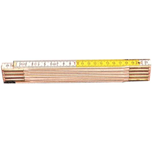 Doppio metro bianco giallo con 10 aste da 16 mm a molla per edilizia misurazione