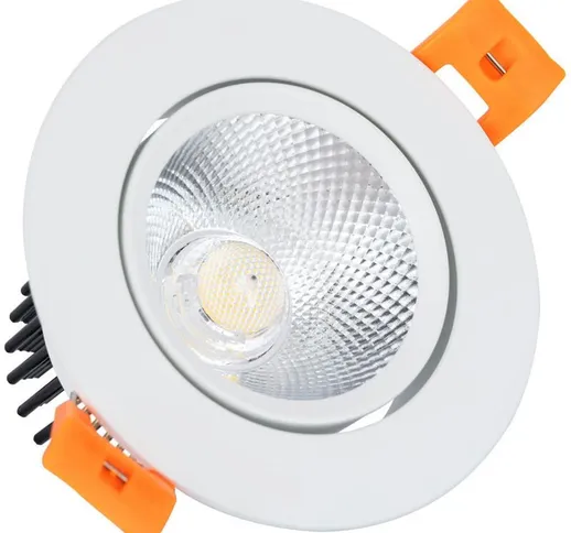 Ledkia - Downlight LED 7W Regolabile COB Orientabile Rotonda (UGR19) Bianco Foro Ø 70 mm B...