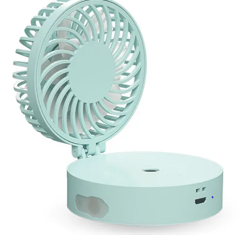 DP-F09 Ventilatore luminoso colorato, verde con batteria