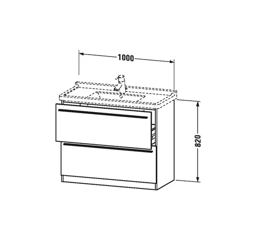 Duravit X-Large Waschtischunterschrank wandhängend 6592, 2 Auszüge,1000mm für D-Code 03041...