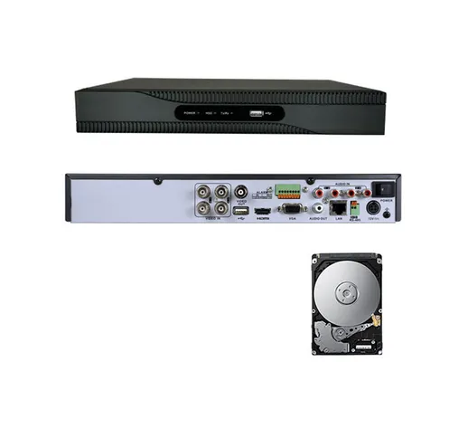 Safire - DVR 4 CANALI AHD IBRIDO IP 5 MPX CLOUD P2P HD 2TB VIDDEOSORVEGLIANZA