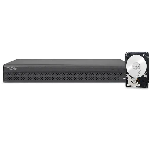 Dvr 16 Canali Ibrido Ahd Full Hd Ip Cloud 5 Mpx Ai P2P Hard Disk 2 Tb