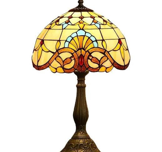 DWW 19 pollici di altezza lampade in stile Tiffany Lampada da tavolo grande in stile baroc...