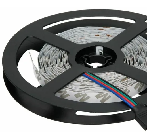 Striscia LED SMD 5050 RGB 5m - 30 LED / m - 360 lm / m - Cambio Colore - Autoadesiva - Imp...
